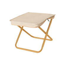 Banqueta dobrável de alumínio para camping, capacidade de 100 kg, cor cáqui.