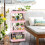 Λεπτό τροχήλατο καρότσι αποθήκευσης 4 επιπέδων, κινητή μονάδα ραφιών με συρόμενα 3