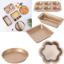 5-Piece Non-Stick Bakeware Set, Stainless Steel Baking Tray, Cookie/Cake Pan, Round Sheet – Compatible with Oven