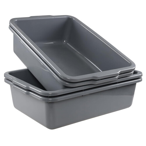 4-pack 23L grijze plastic busbakken