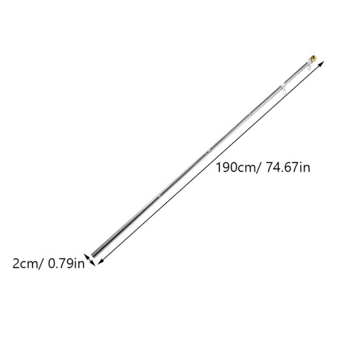 Mât de drapeau en acier inoxydable 190 cm détachable 1