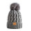 Gorro de invierno de punto acanalado para mujer con pompón. 1