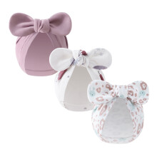 3Pcs Elastic Baby Girls Bonnet Caps Newborns Hospital Hat with Lovely Bowknot Design for 0-3 Months Infant Headwear