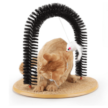 Cat Arch Grooming Brush with Wooden Scratching Pad and Mini