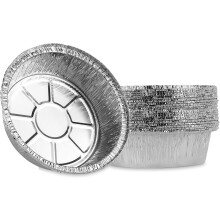 4.5'' Inch Round Tin Foil Pans Disposable Aluminum, Freezer & Oven Safe Pack of 20