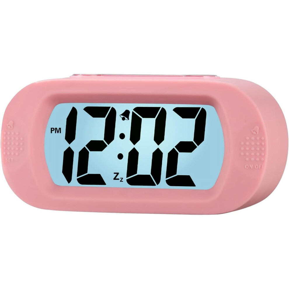 Kids Alarm Clock Large Digital LCD Travel Alarm Clocks with Snooze and Night Light - Ascending Sound and Handheld Size - Best Gift for Kids (Yellow)