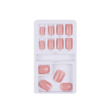 Fake Nails Tips Set 12 Different Sizes Natural French Short False Nails Tips Full Cover Acrylic Artificial Nails for Nail Salons & DIY Nail Art Tool