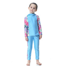 3-Piece Girls Swimsuit Set (Top, Shorts, Hat) for Toddlers 4-5Y, Blue – Compatible with Summer Beach Outfits