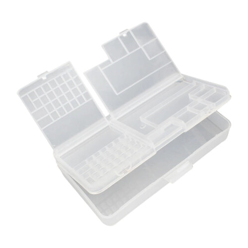 Clear Plastic Toolbox Storage Case Double Layer Storage Tray Visible Compartments Lightweight Repair Kit Carriers