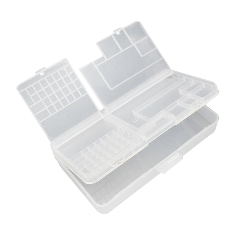 Clear Double-Layer Tool Storage Box With Removable Tray 9058772247438