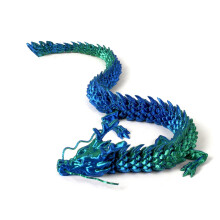 Figurka čínského draka modrozelená45cm3D tisk