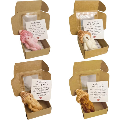 Conjunto de 4 Mini Ursos de Pelúcia Pocket Hug
