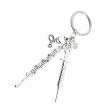 Sleutelhanger zilverkleurige decoratie (1 stuk)