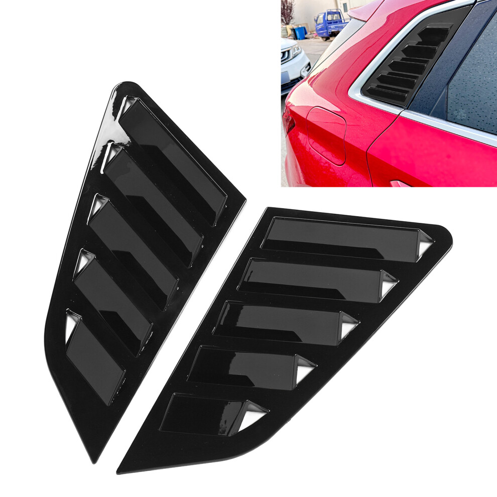Rear Window Louver Cover Pair Abs For A3 S3 8Y Hatchback 2021+ Bright Black 3201390895963