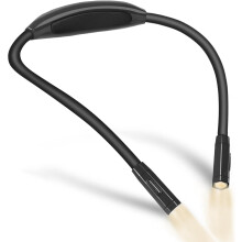 Lampe de lecture légère pour le cou, 3 couleurs et 9 niveaux de luminosité, rechargeable, mains libres — Idéale pour lire au lit, tricoter,