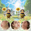 1 ζευγάρι ακρυλικά σκουλαρίκια Little Bee με πρωτότυπο σχέδιο που κρατούν ηλιοτρόπια 5
