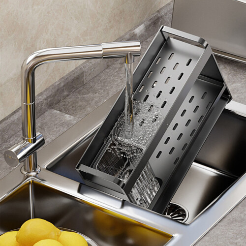 Double-Tier Countertop Draining Shelf | Dishwasher Cloth & Tableware Rack, Sink-Side Organizer, Multi-Functional Misc Shelf 1