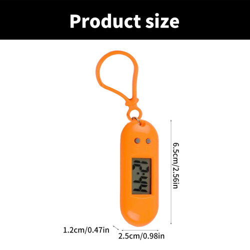 LED Digital Keychain Pocket Watch Miniature Clock Convenient Backpack for Students Kids Outdoor Activity Plastic Timer 2