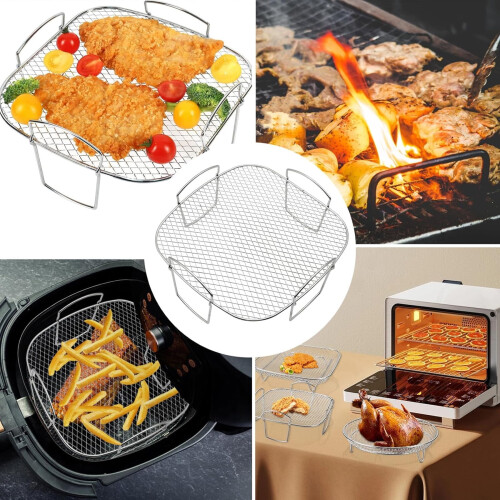 Rustproof Stainless Steel Air Mesh Insert Multi-Purpose Grill Rack Dishwasher Safe & Energy Efficient 1