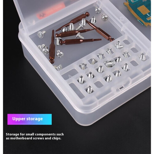 Clear Plastic Toolbox Storage Case Double Layer Storage Tray Visible Compartments Lightweight Repair Kit Carriers 1