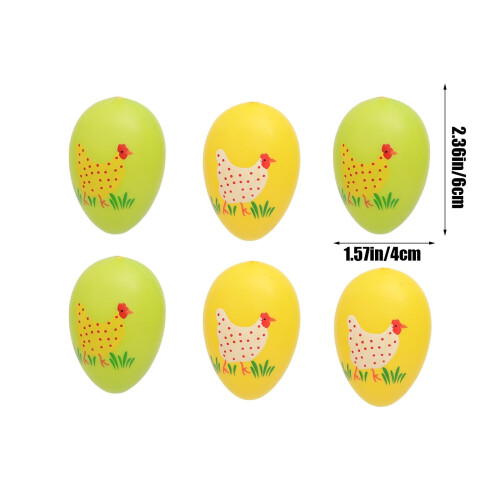 Easter Eggs Assorted Colors 6 Pcs 2