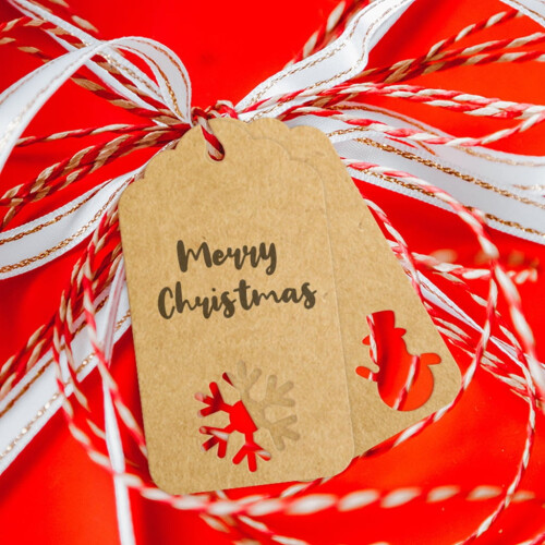 140Pcs Christmas Gift Tags Kraft Tags Hanging Paper Tags with String Attached 2