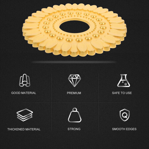 Versatile Golden Ceiling Medallion with Plaster Effect for Ceiling Light and Fan Mounting 2
