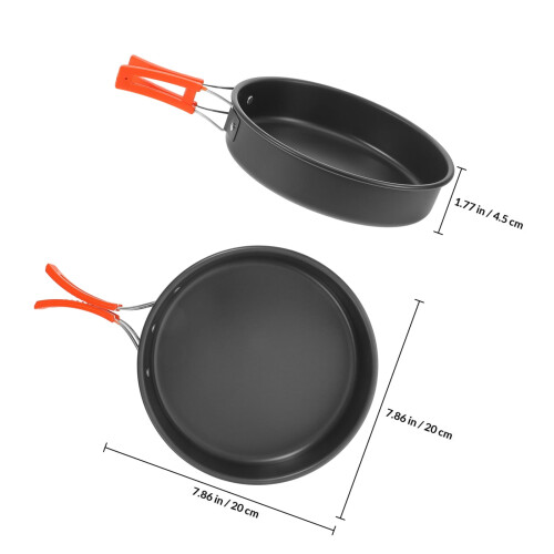 Frigideira de alumínio para camping de 18 cm (7 polegadas), antiaderente e leve. 1