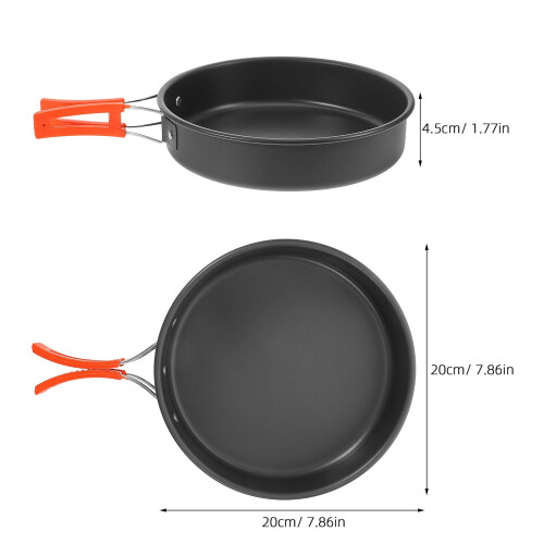 Campinggryte i aluminiumslegering, nonstick, 7 tommer 2