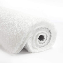 Tapis de bain antidérapant (40 x 60 cm, blanc), tapis de bain moelleux en microfibre absorbante, lavable en machine, tapis épais et moelleux pour