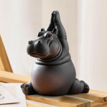 Statue d'hippopotame maladroit, maître de yoga, en résine – Sculpture de méditation imprimée en 3D et fabriquée à la main, décoration de