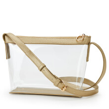 Priehľadná taška na štadiónové podujatia, Priehľadné kabelky pre ženy, Crossbody kabelka schválená pre štadión (ružovo-zlatá)