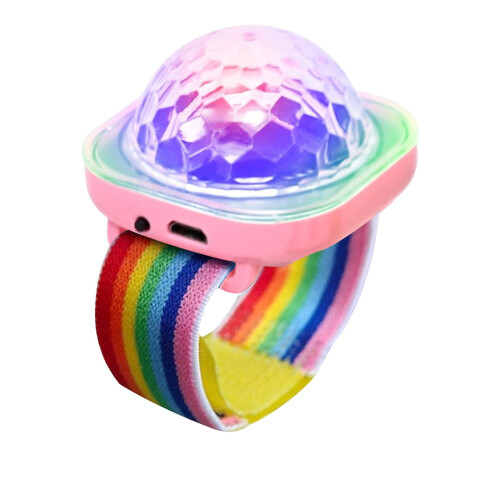 USB Mini Armbånd Discokulelys Barneleke 400mAh til Dansefest (Rosa)