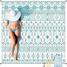Waterproof Sandproof Beach Blanket 79"x83"/120"x108" – Quick-Dry, Durable Picnic Mat for Beach, Camping, Hiking (1-8 Adults)