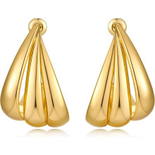 Irregular Gold Stud Earrings for Women Hammered Silver Stud Earrings Statement Geometric Earrings Vintage Gold Earrings