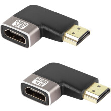 Acoplador HDMI 2.1 macho a hembra en ángulo recto de 90 y 8K, compatible con 8K a 60 Hz/4K a 120 Hz HDR, compatible con TV/proyector/portátil/PC,
