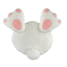 Niedliches Osterhasenkissen – Weiches Plüsch-Hasenkissen mit rosa gepunkteten Ohren, Dekokissen für Sofa, Schlafzimmer, Kinderzimmer, Ferienhaus