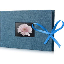 Sparklane 4x6 Small Photo Album – Holds 24 Horizontal Photos, Linen Cover with Front Window, Mini Brag Book for Weddings, Family & Boudoir