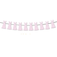 Osterdekoration für die Osterparty, Osterbanner, Wimpelkette mit Osterhasen, Osterdeko für Zuhause (B)