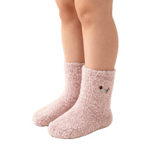 Chaussettes pour femmes, chaussettes-chaussons doublées en polaire avec semelle antidérapante pour un confort optimal toute la journée, rose,