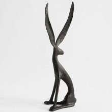 Décorations de Pâques pour la maison, ornements de table en résine imprimée en 3D, figurines de lapins de Pâques, 25 cm, noir