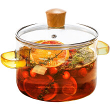 Casserole en verre borosilicate de 1,5 L avec couvercle, résistante à la chaleur, idéale pour les pâtes, les soupes et le lait.