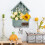 Porte-clés mural vert – Bois et fer 1