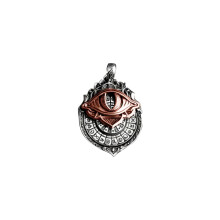 Colier cu pandantiv Tarot Vision lucrat manual – Bijuterii de divinație cu ochi atotvăzător și roată rotativă, 44 mm, pentru îndrumare