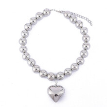 Elegant inimă pandantiv colier exagerat gotic acrilic CCB mare mărgele lanț colier pentru femei scurt choker bijuterii