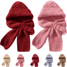 Cachecol com capuz Friendlyk Winter, versátil e tricotado, para mulheres. Combinação de gorro e cachecol quente e macio, grosso e supermacio.
