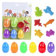 Lot de 6 œufs de Pâques en plastique à ouvrir, décorés d'insectes.