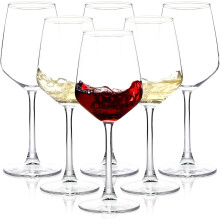 Lot de 6 verres à vin à pied transparents de 35 cl.