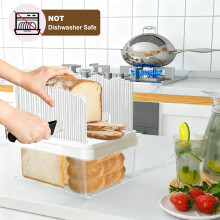 Portable Airtight Bread Box with Slicer & Handle – Bread Keeper for Homemade Bread, Toast, Bagels, Cookies – Compatible with White