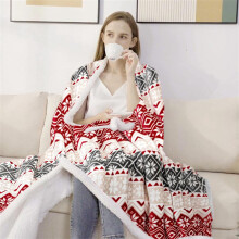 Cozy Red Snowflake Christmas Blanket for Bed Car and Sofa, Soft Throw for Winter Warmth and Holiday Gift Giving A